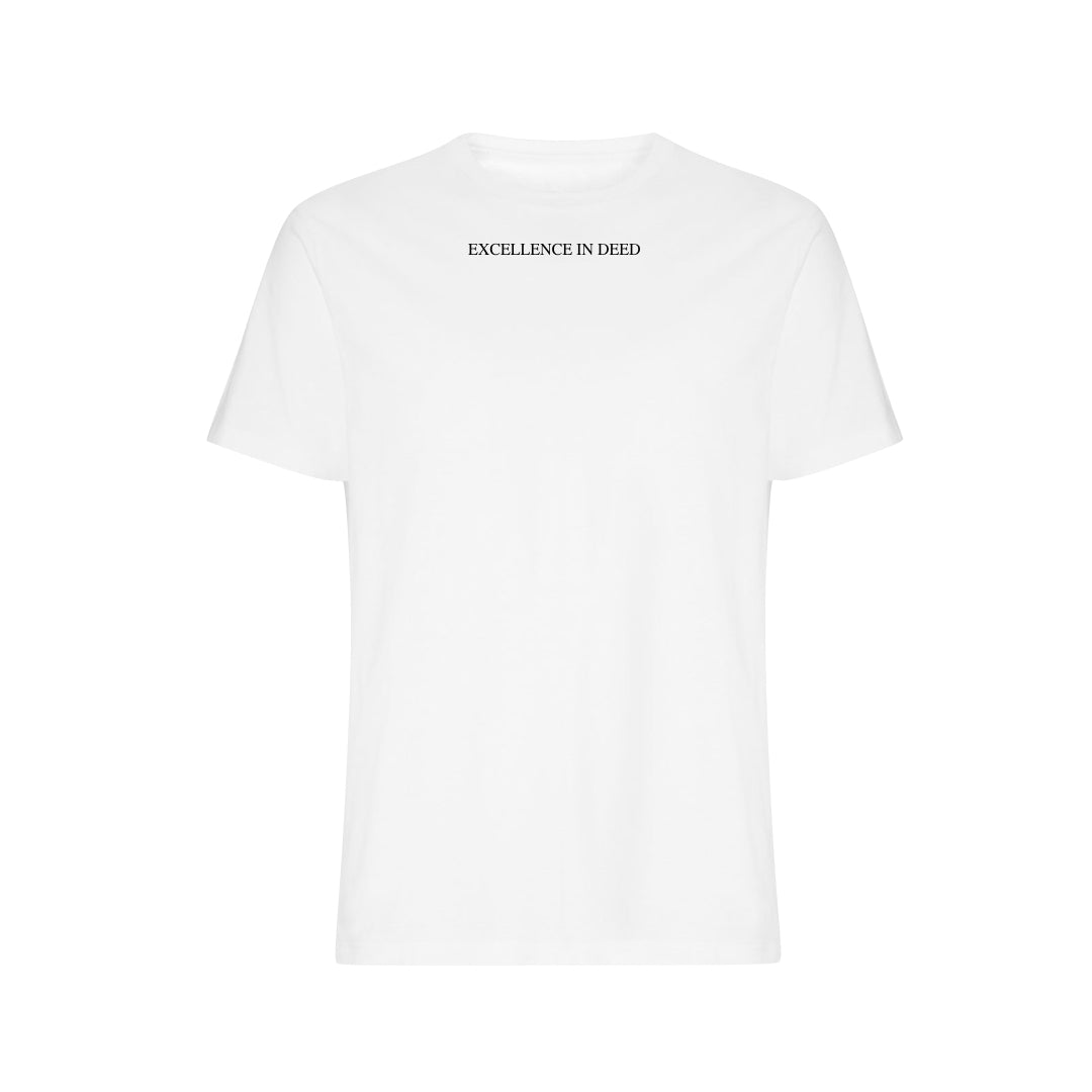 Excellence In Deed - White Round Neck T-shirt